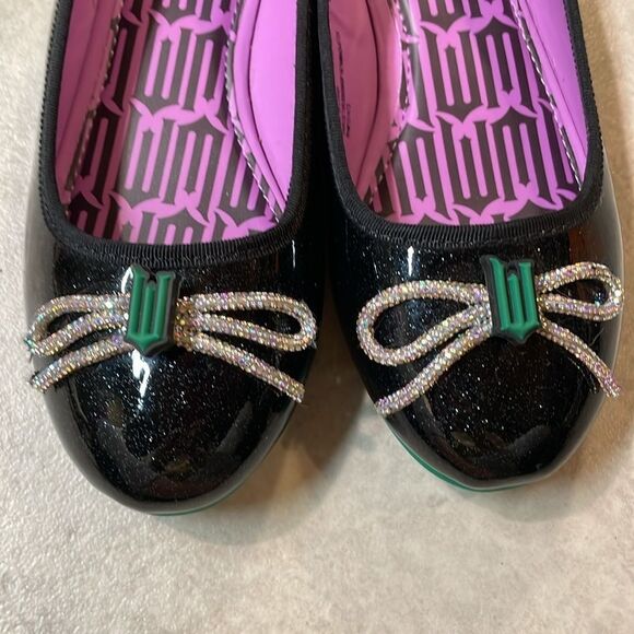 Ground Up Little Girls Wicked Ballet Black Shimmer Flats Sz 3 - Picture 2 of 6